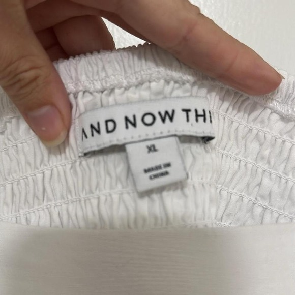 AND NOW THIS | Women's White Square-Neck Sleeveless Summer Mini Dress, Size XL - Picture 5 of 7